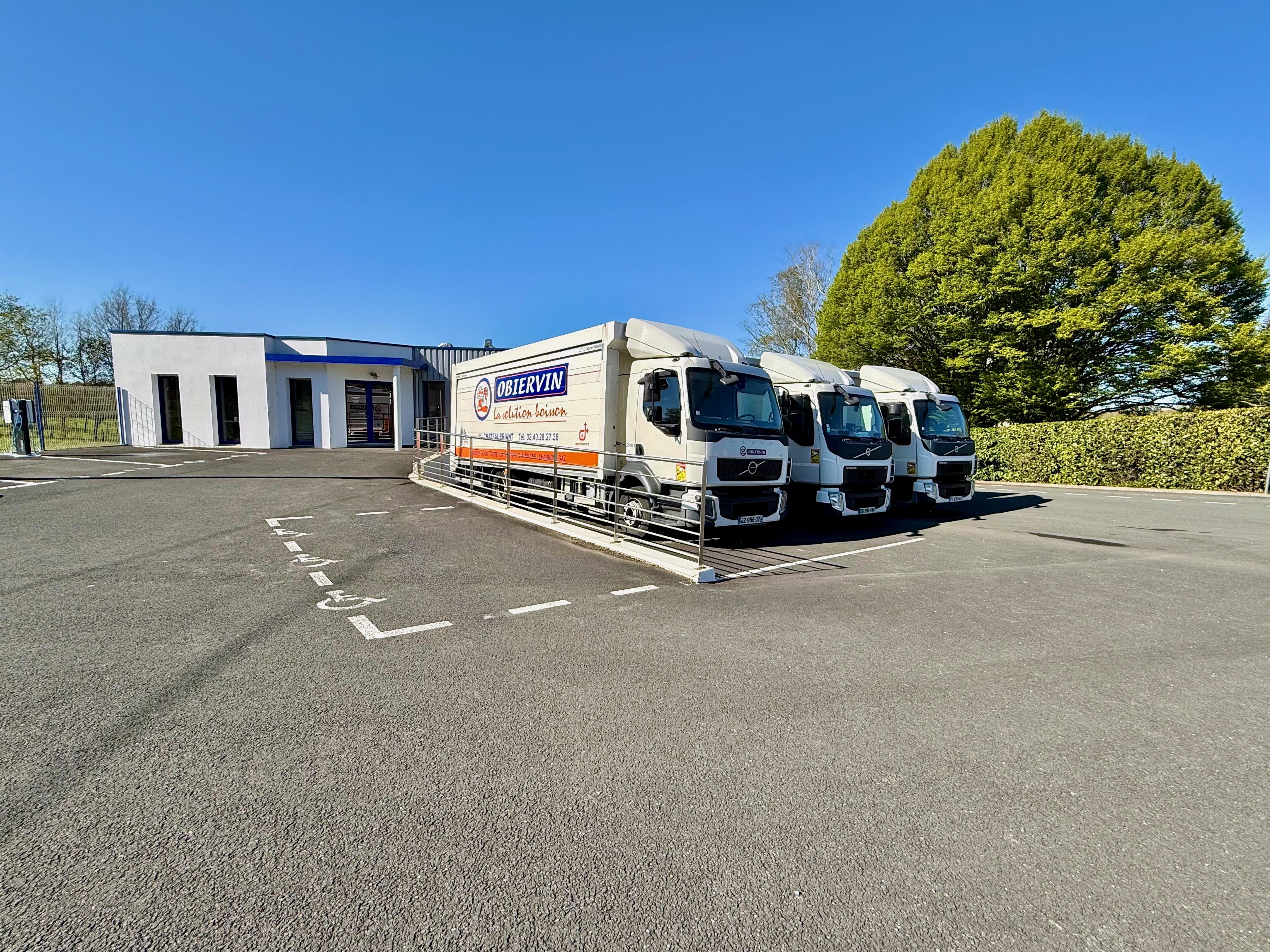 Site Obiervin à Châteaubriant avec flotte de camions